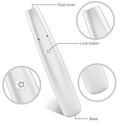 White electric callus remover wand with roller head