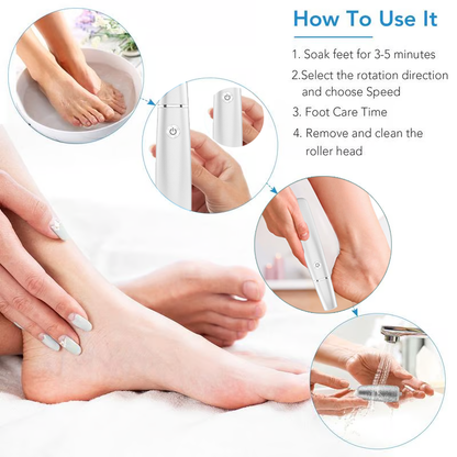 Electric callus remover wand features