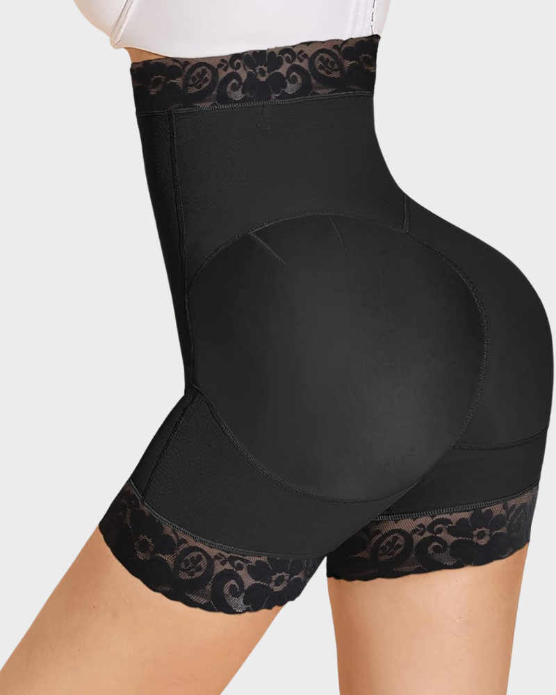 High-waist faja shorts with zip crotch
