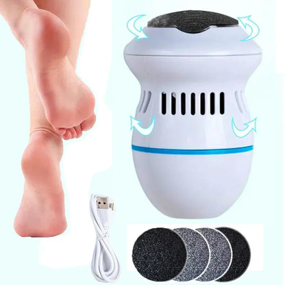 Electric foot file kit with the unit, USB charging cable and sanding discs