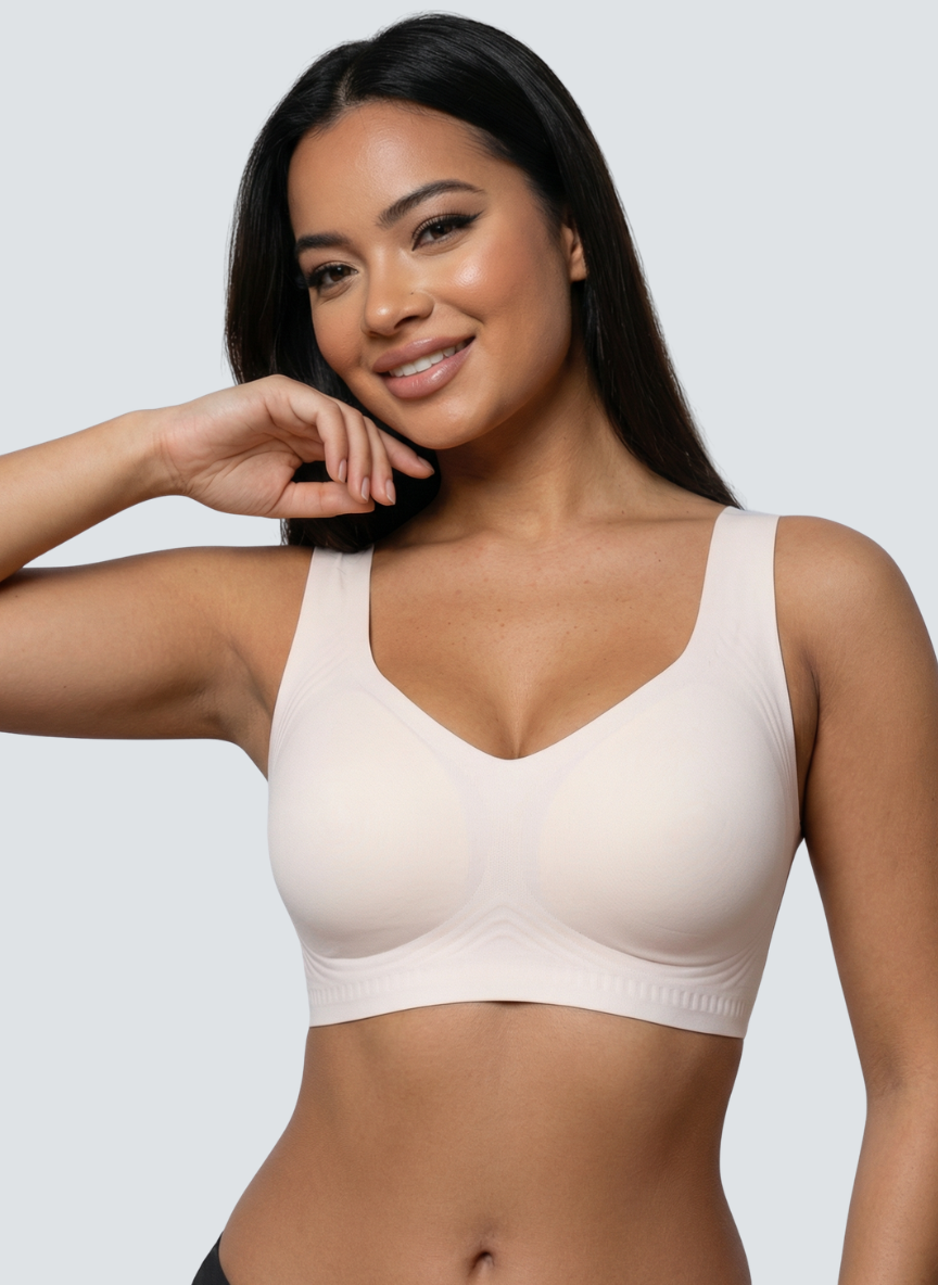 Ivory white wireless smooth back pull on bra