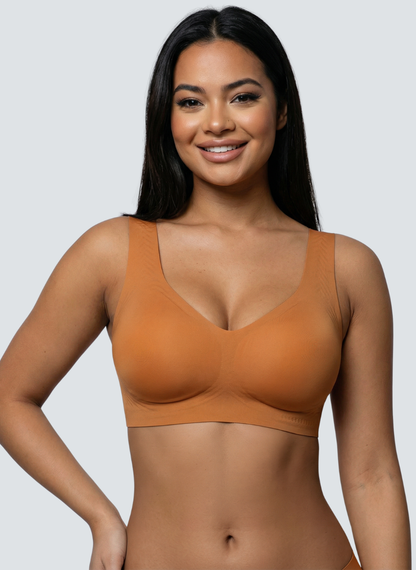 Rust wireless smooth back pull on bra