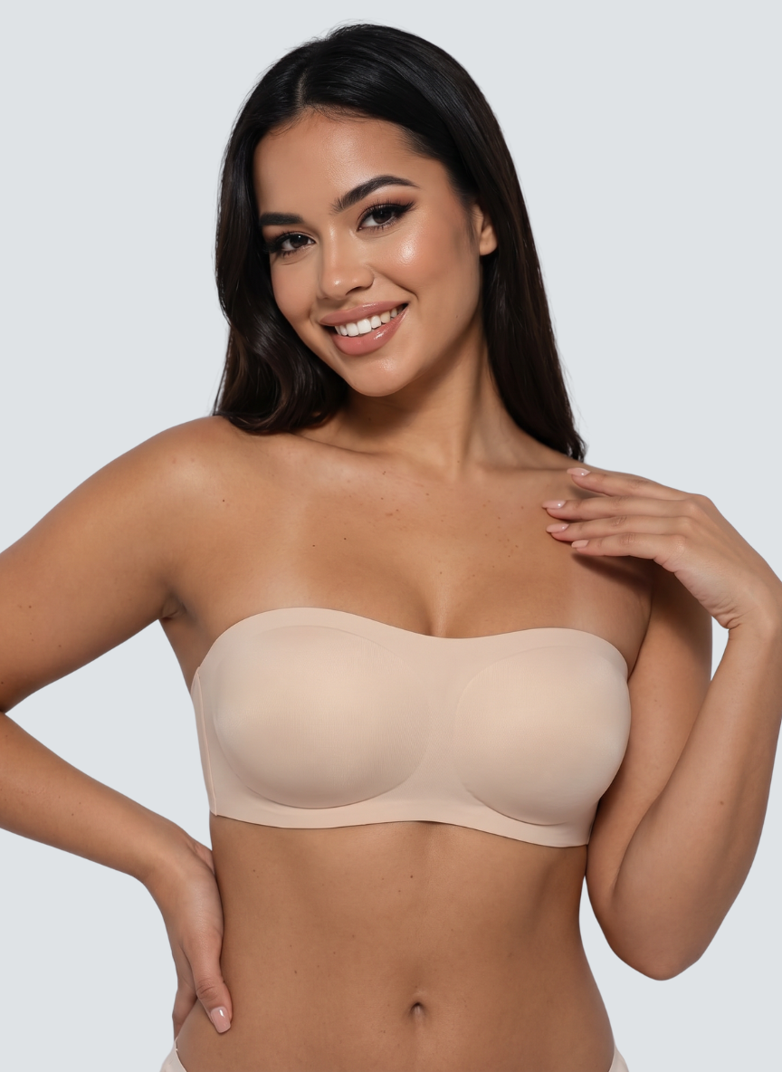 Wireless strapless bandeau bra, second front view