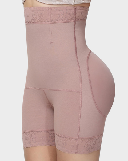 High-waist faja shorts with zip crotch