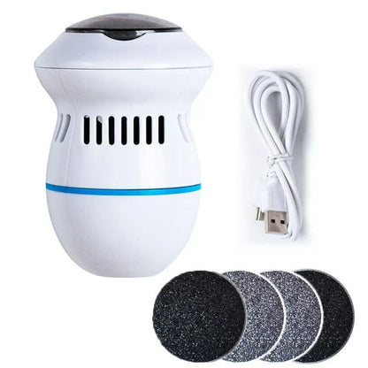 Electric foot file with USB cable and coarse and fine replacement discs