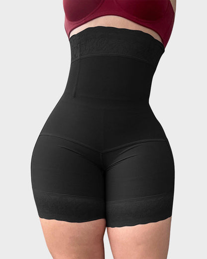 High-waist faja shorts with zip crotch