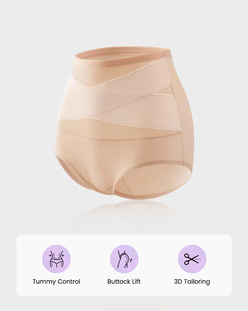 Nude high waisted tummy control knickers, product view