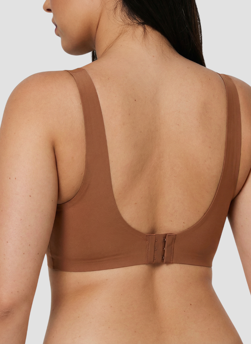 Caramel wireless deep V plunge bra, additional view