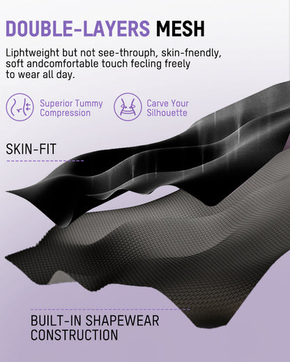 Shapewear bodysuit with built-in bra