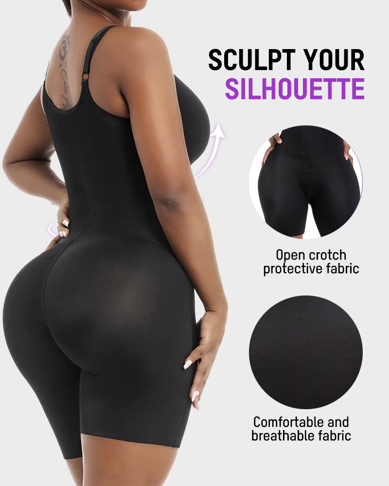Shapewear bodysuit with built-in bra