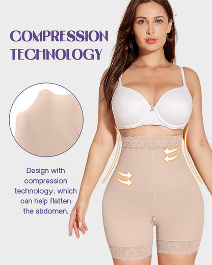 High-waist faja shorts with zip crotch