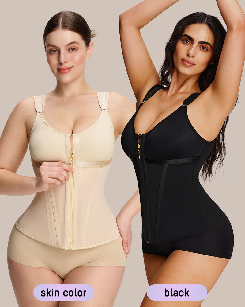 Shapewear vest with built-in bra, alternate view