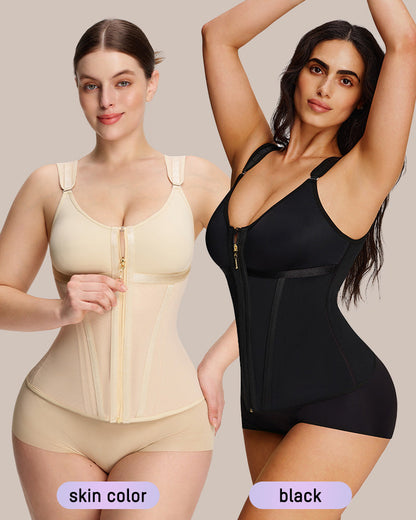 Shapewear vest with built-in bra, alternate view