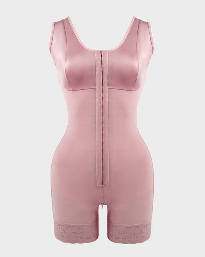 Full-coverage shaping bodysuit with front hooks