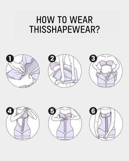Full-coverage shaping bodysuit with front hooks