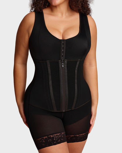 Full-bust faja bodysuit with hooks and zip