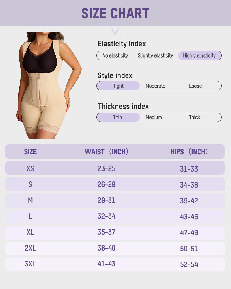 Open-bust shaping bodysuit with zip over hooks