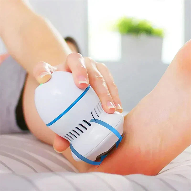Electric foot file with vacuum shown from another angle