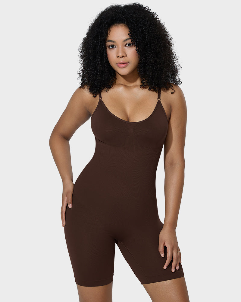 Seamless ribbed shaper bodysuit