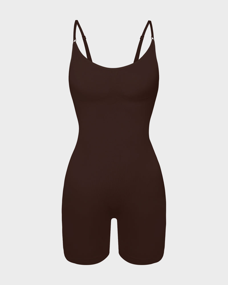 Seamless ribbed shaper bodysuit