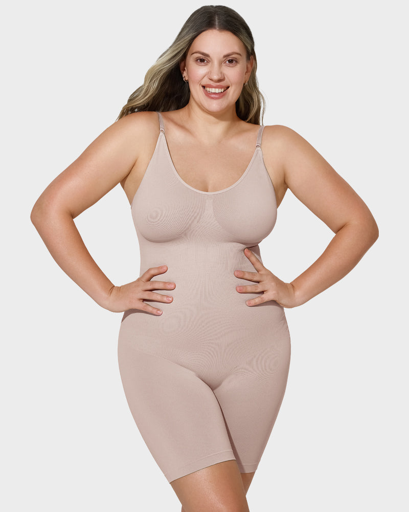 Seamless ribbed shaper bodysuit