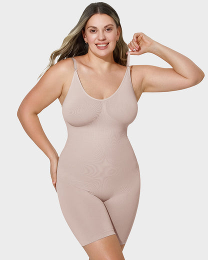 Seamless ribbed shaper bodysuit
