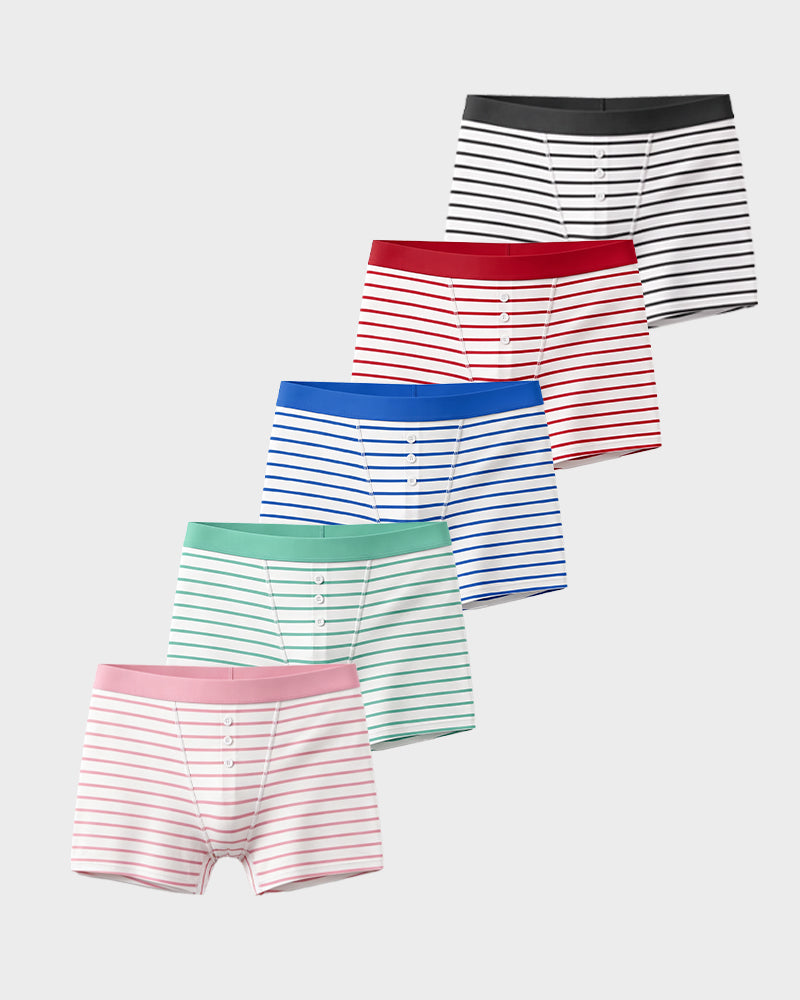Striped boyshort knickers 5 pack