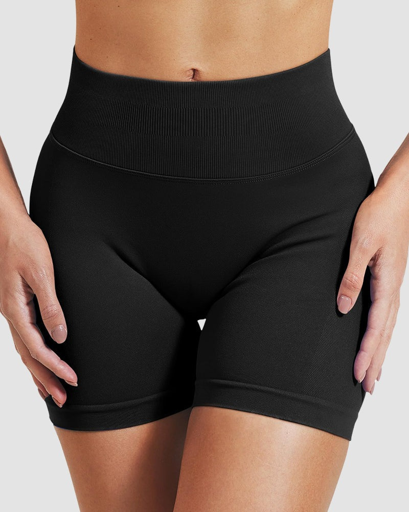 Seamless high-waist gym shorts