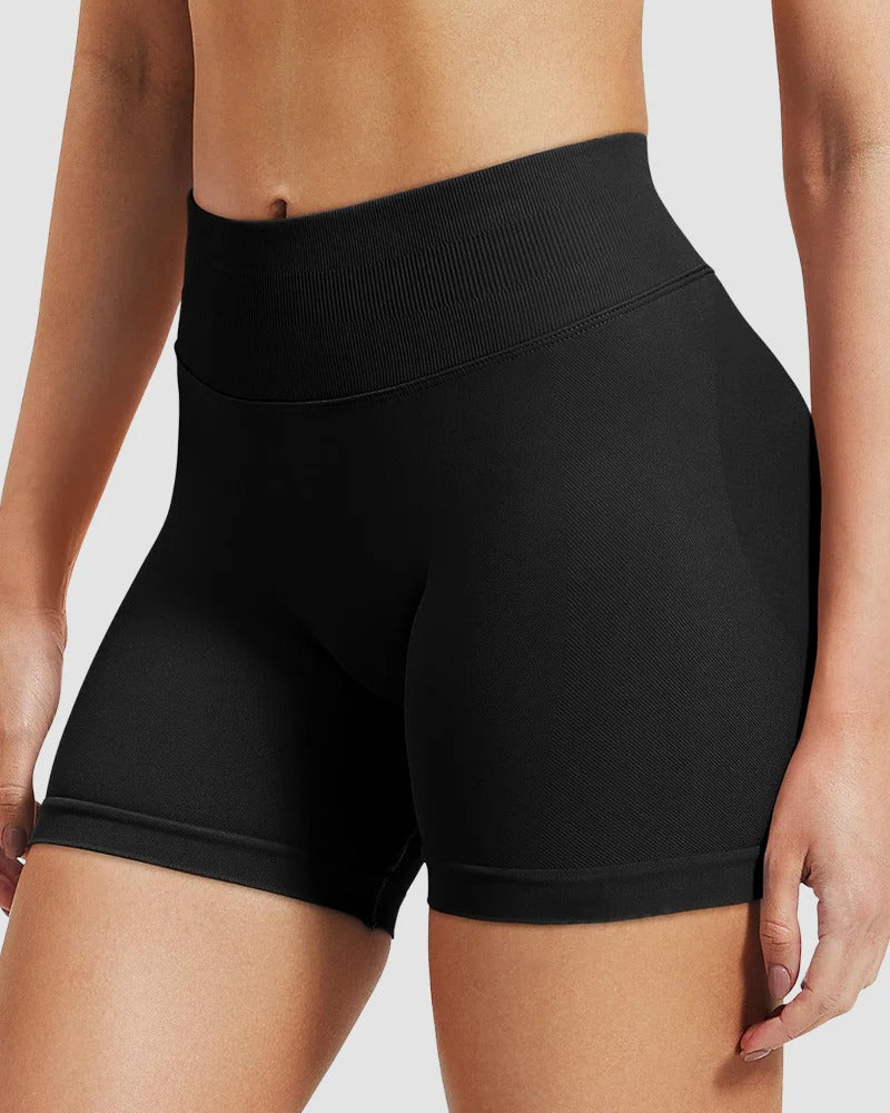Seamless high-waist gym shorts