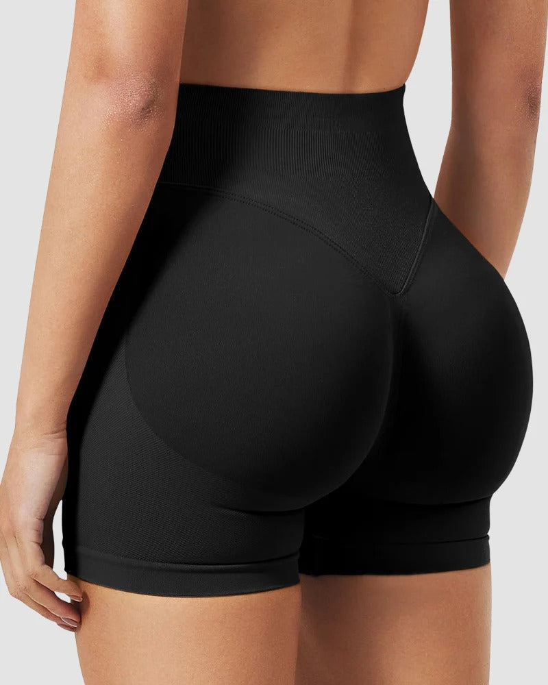 Seamless high-waist gym shorts
