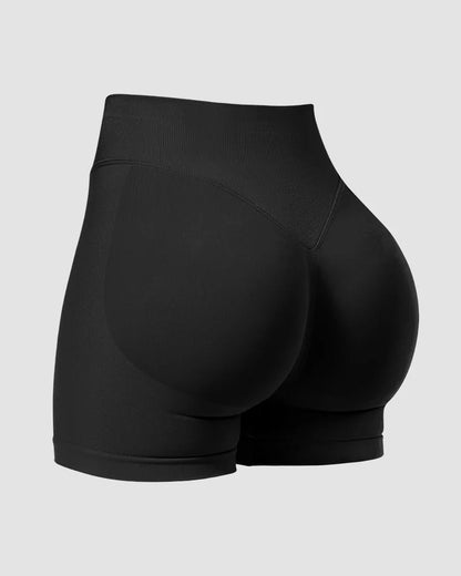 Seamless high-waist gym shorts