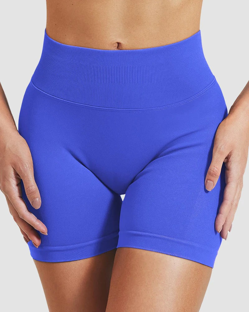 Seamless high-waist gym shorts