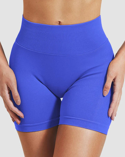 Seamless high-waist gym shorts