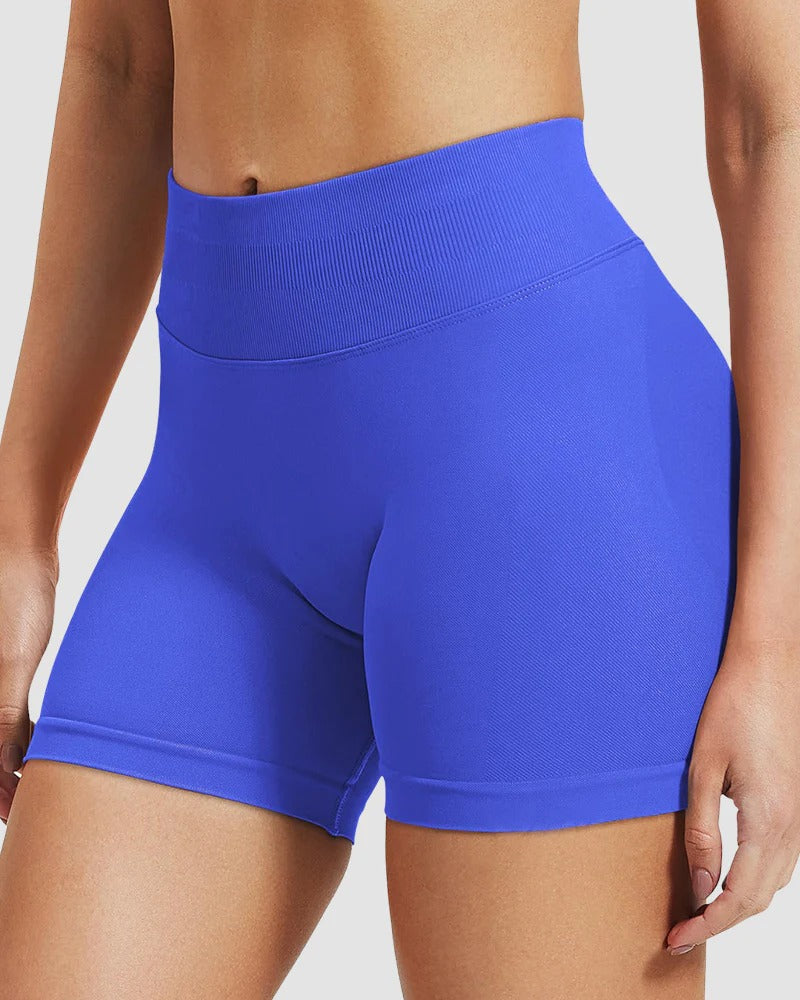 Seamless high-waist gym shorts