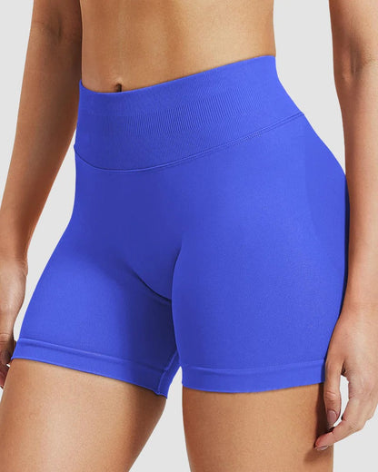 Seamless high-waist gym shorts