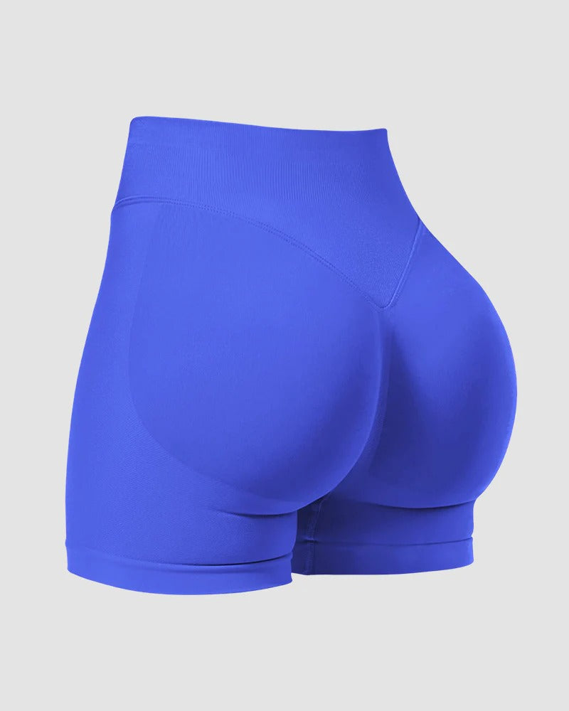 Seamless high-waist gym shorts