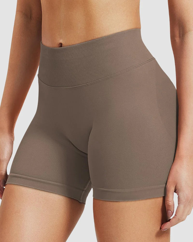 Seamless high-waist gym shorts