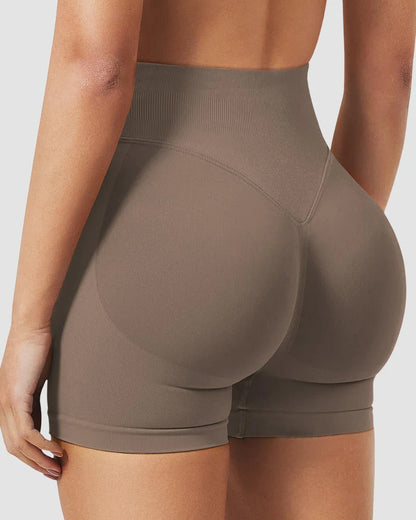 Seamless high-waist gym shorts