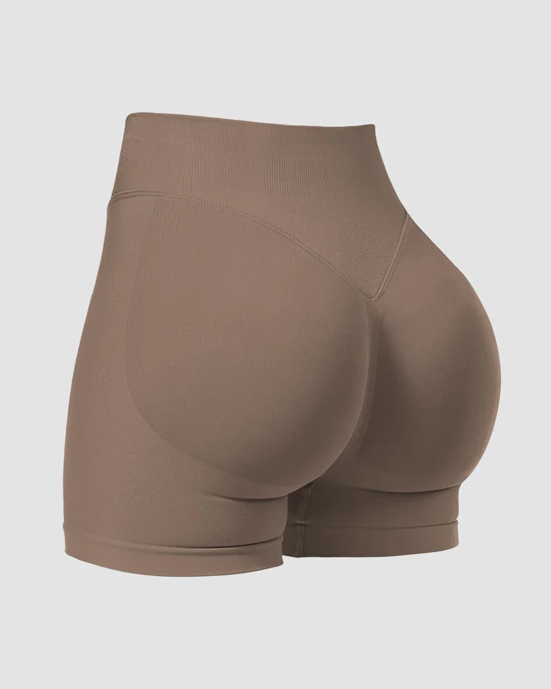 Seamless high-waist gym shorts