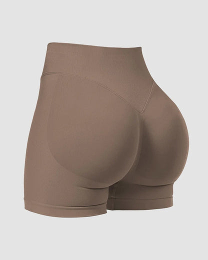 Seamless high-waist gym shorts