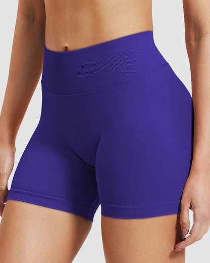 Seamless high-waist gym shorts