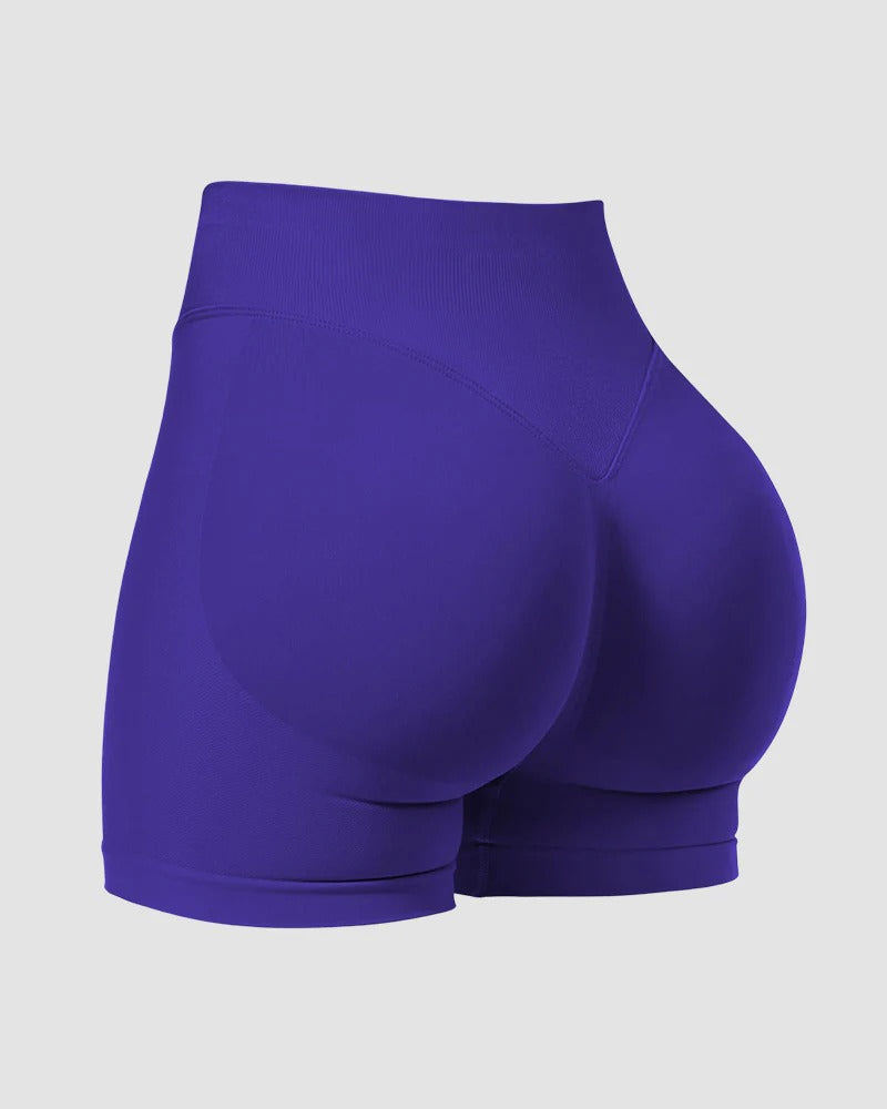 Seamless high-waist gym shorts