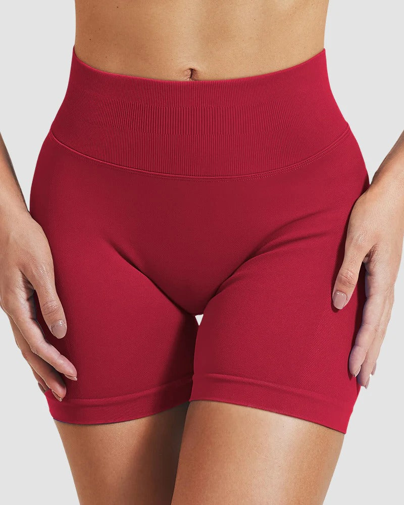 Seamless high-waist gym shorts