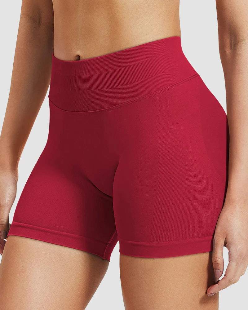 Seamless high-waist gym shorts