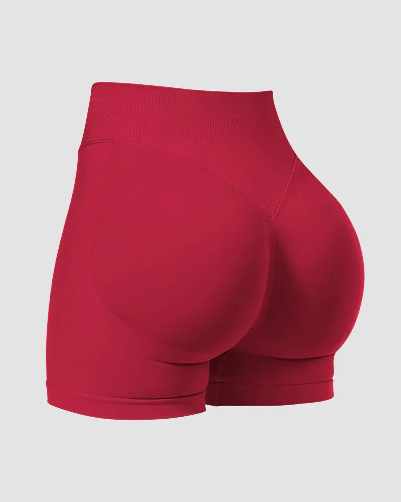 Seamless high-waist gym shorts
