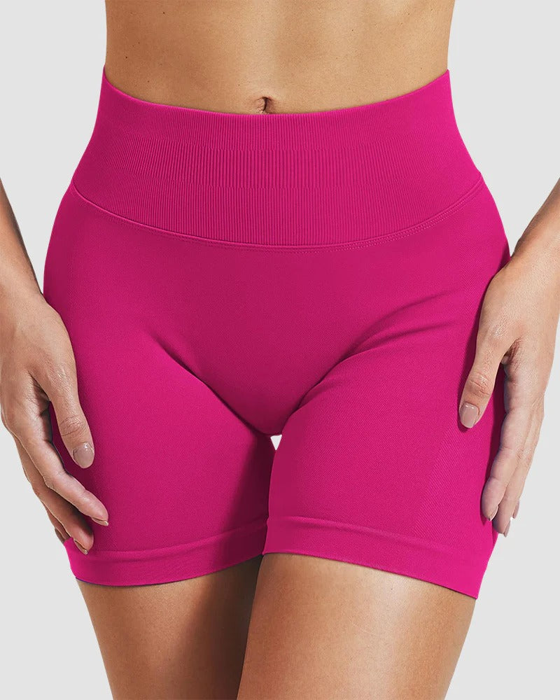 Seamless high-waist gym shorts