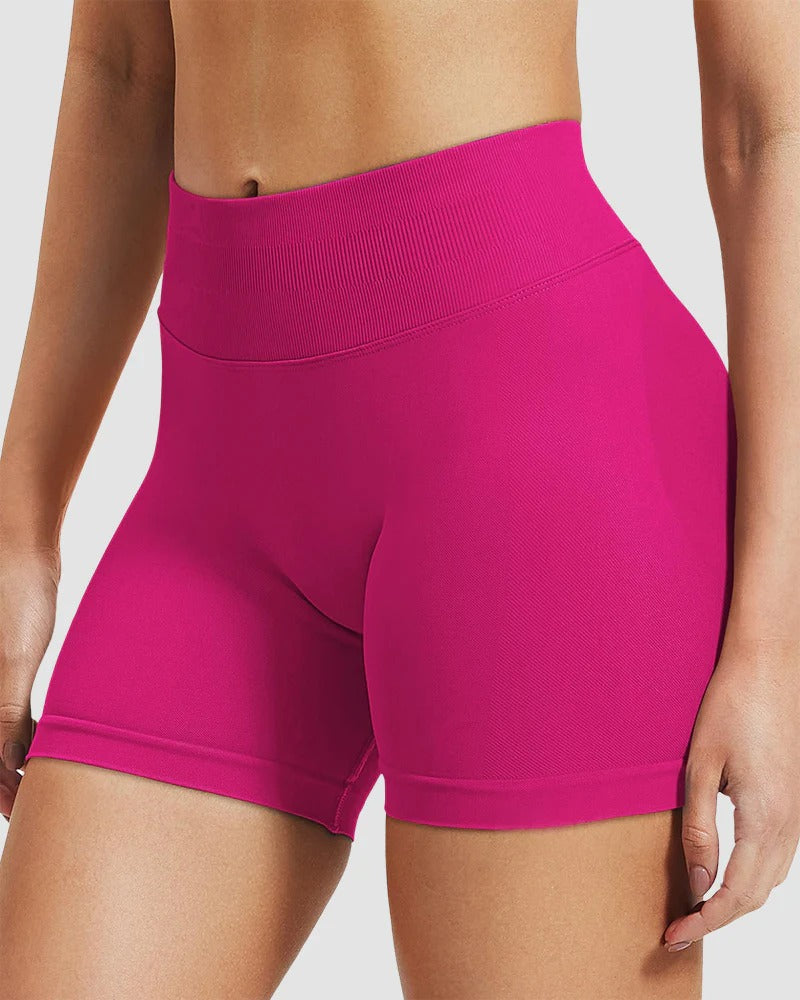 Seamless high-waist gym shorts