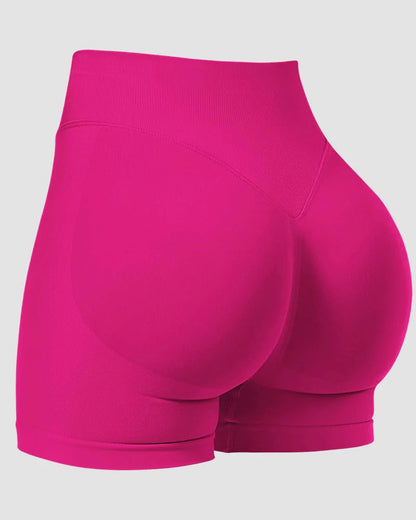 Seamless high-waist gym shorts