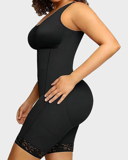 Full-coverage above-knee shaping bodysuit