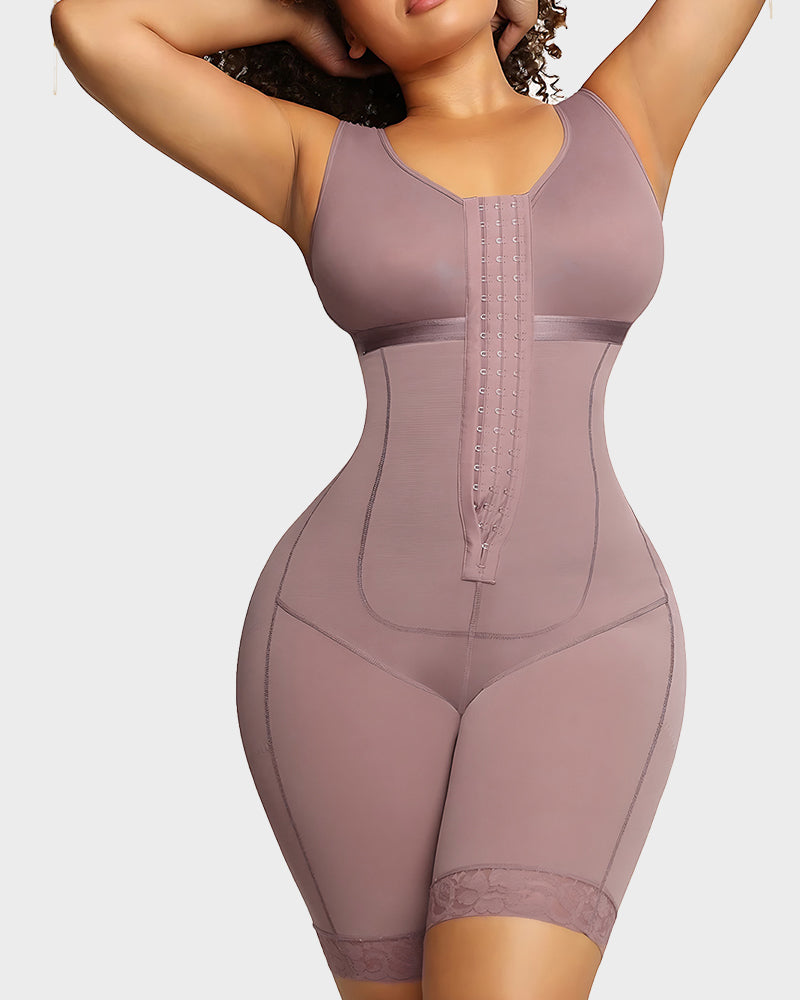 Full-coverage above-knee shaping bodysuit